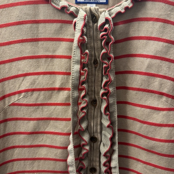 Burberry London Dress | Linen Short Sleeve Dress Perfect for Fall |Ruffle Detail - Picture 6 of 15